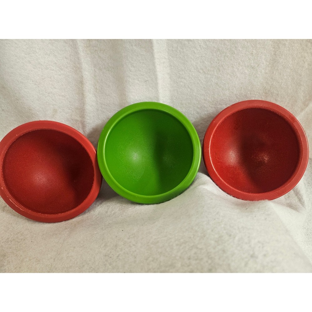 American Maid 10oz Plastic Bowls Set of 3 Red Green Made in USA Guacamole Salsa